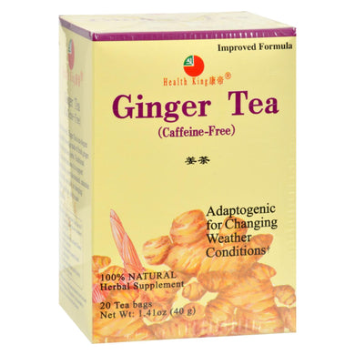 Health King Medicinal Teas Ginger Herb Tea - Caffeine Free - 20 Tea Bags