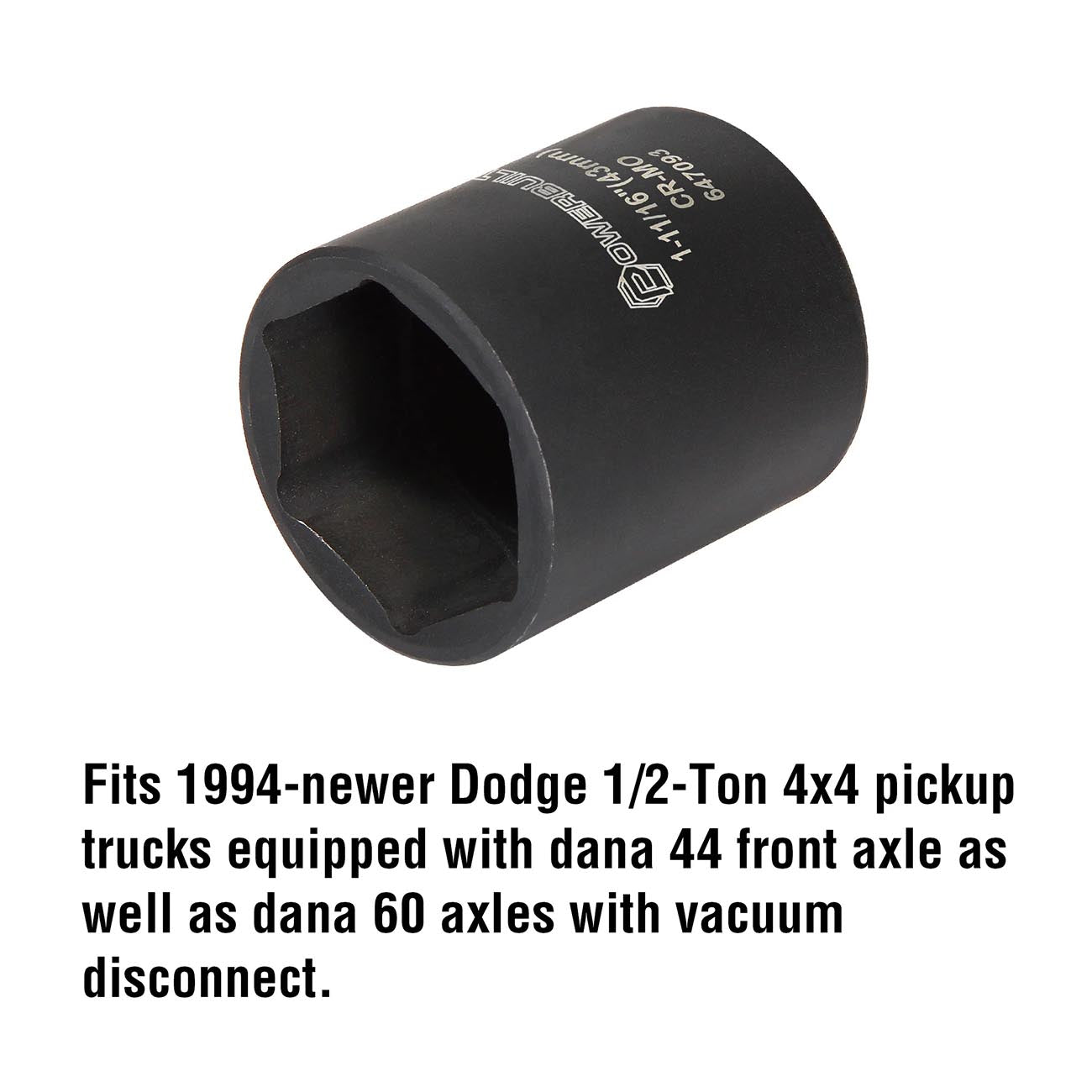 PowerBuilt SAE 1-11/16" Dodge Spindle Nut Impact Socket - 1/2" Drive