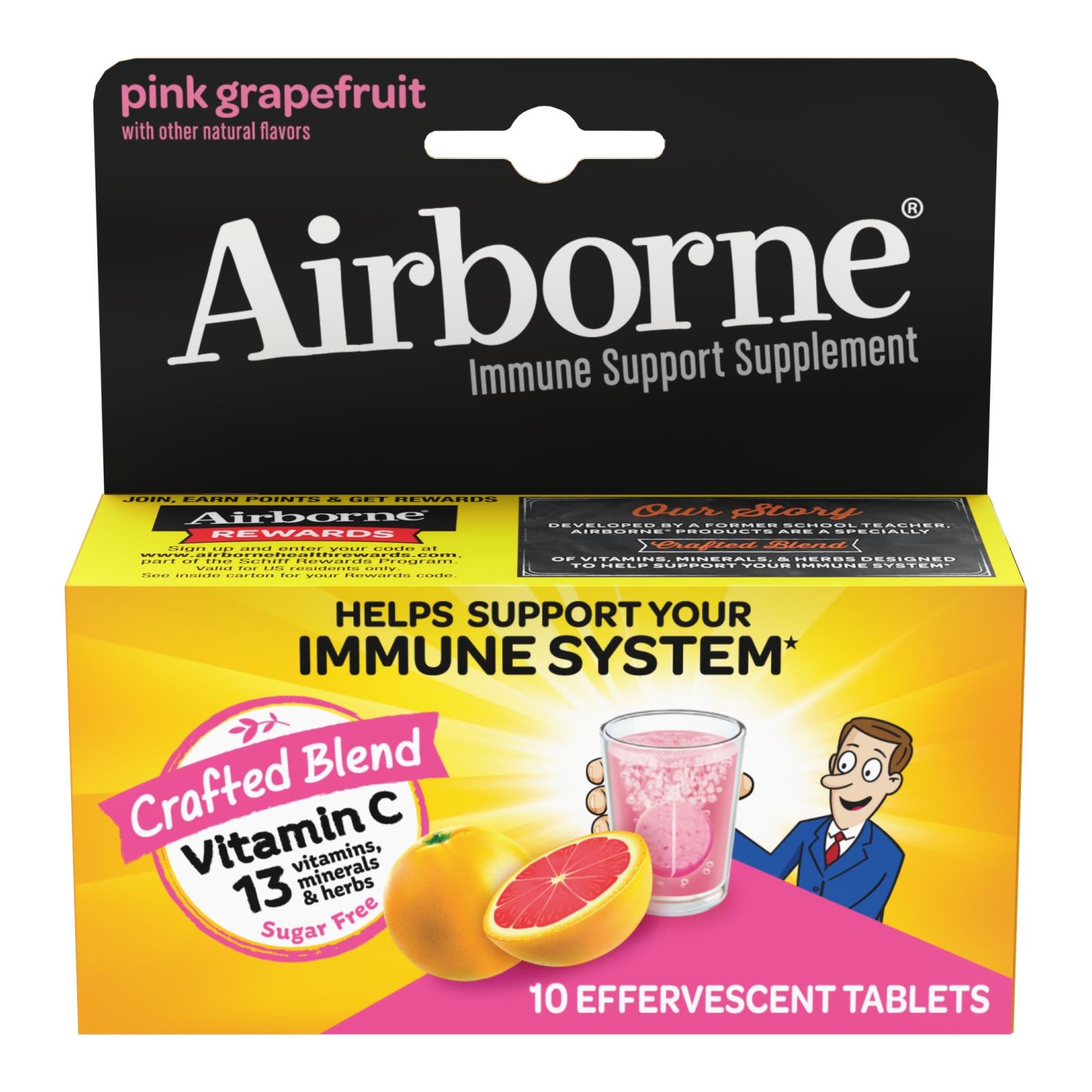 Airborne - Effervescent Tablets with Vitamin C - Pink Grapefruit - 10 Tablets