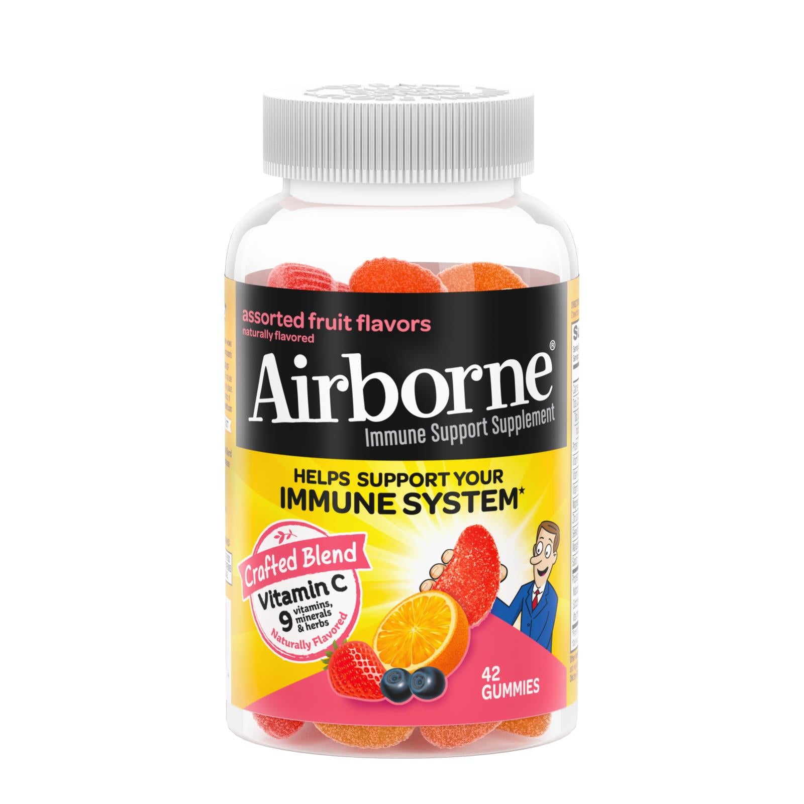 Airborne - Vitamin C Gummies For Adults - Assorted Fruit Flavors - 42 Count