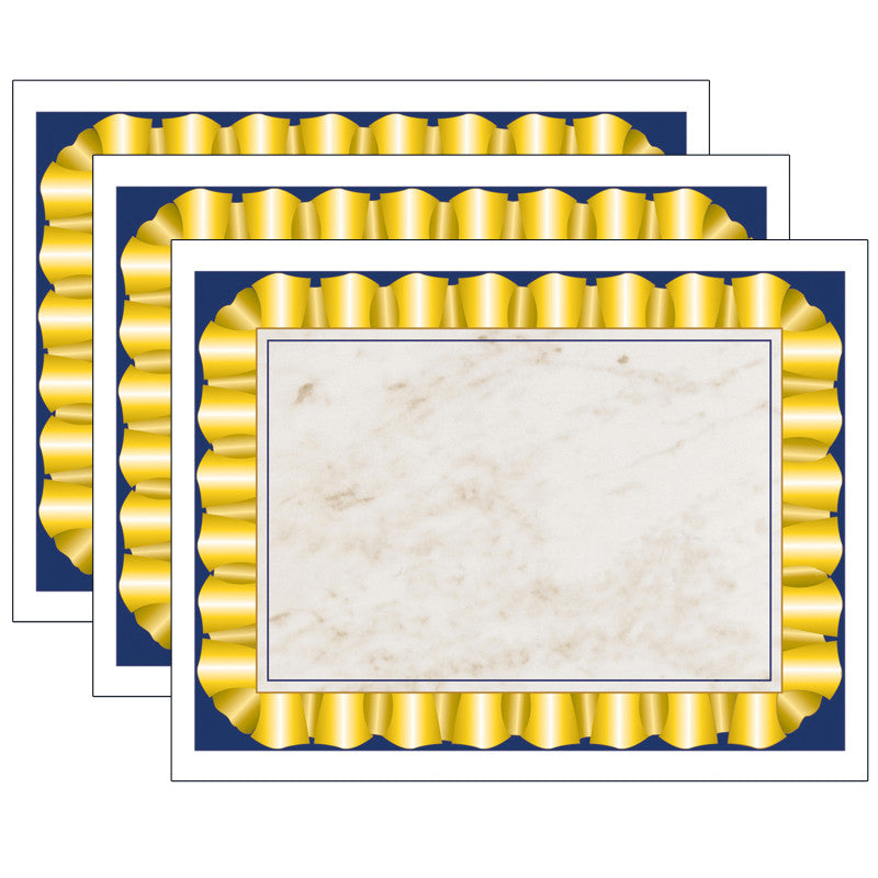 HAYES PUBLISHING - Gold Ribbon Border Paper, 8.5" x 11", 50 Per Pack, 3 Packs