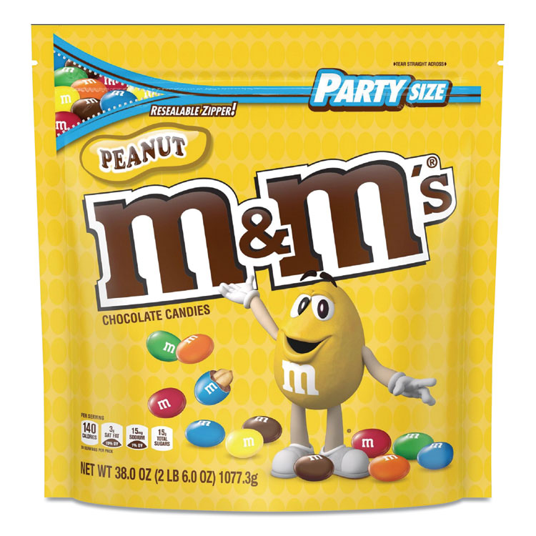 M & M's - Milk Chocolate Candies, Milk Chocolate and Peanuts, 38 oz Bag