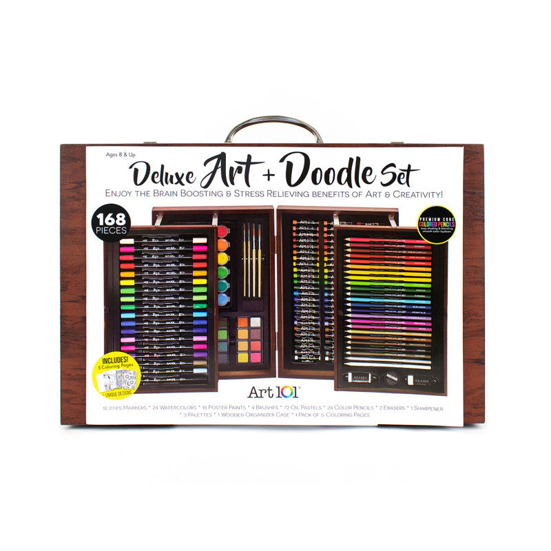 ART 101 - Deluxe Art & Doodle Wood 168-Piece Art Set