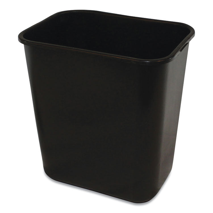 Impact - Soft-Sided Wastebasket, Rectangular, Polyethylene, 28 qt, Black