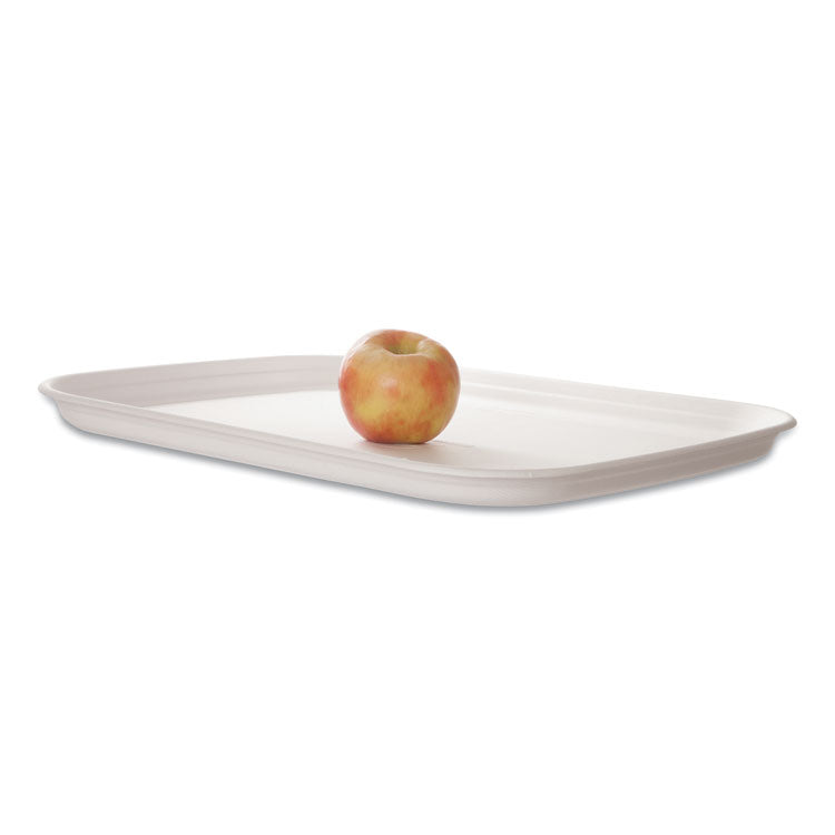 Eco-Products - Regalia Renewable and Compostable Sugarcane Tray, 13 x 17 x 1.3, White, 100/Carton