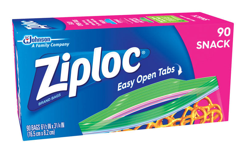 ZIPLOC - Ziploc Clear Snack Bag 90 pk - Case of 12