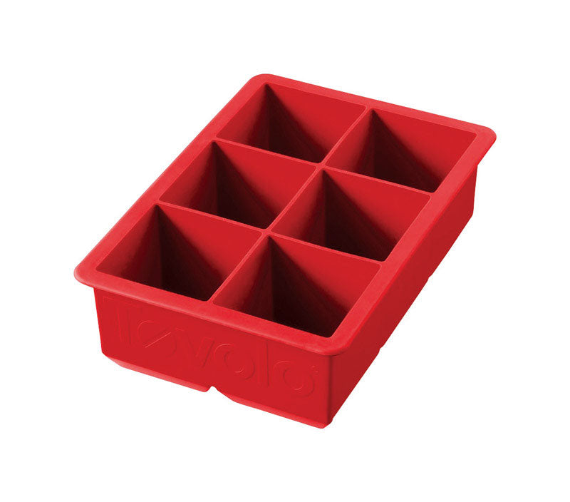 TOVOLO - Tovolo Candy Apple Red Silicone King Cube Ice Tray - Case of 6