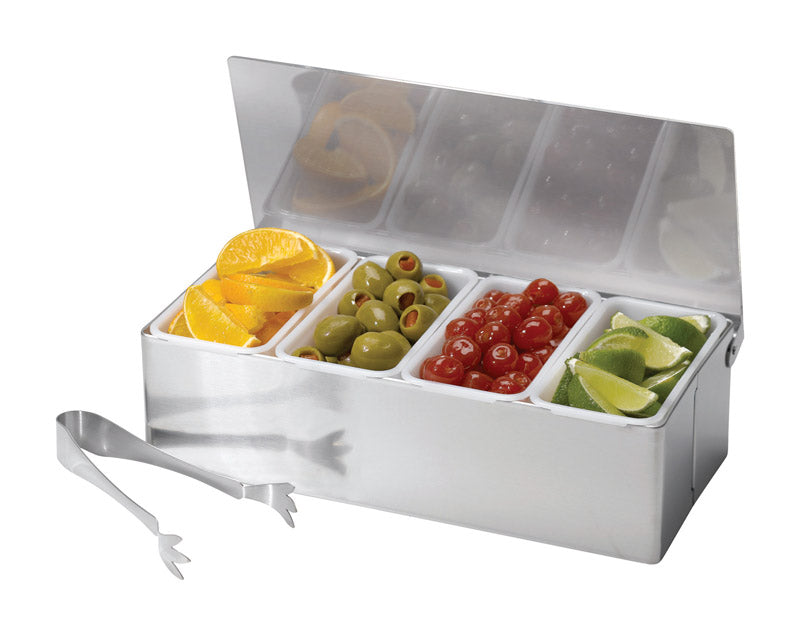 TABLECRAFT - TableCraft Silver ABS/Stainless Steel Bar Caddy w/Tongs