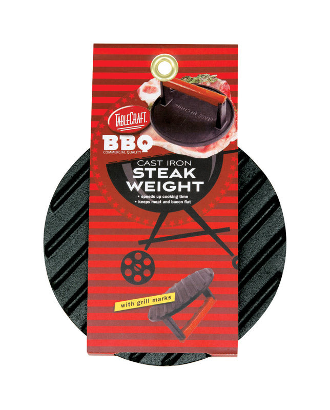 TABLECRAFT - TableCraft BBQ Gray Cast Iron Steak Weight w/Handle