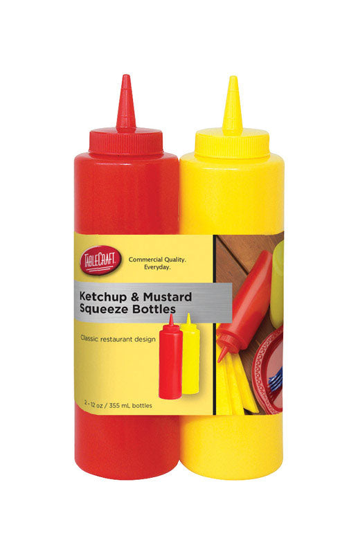 TABLECRAFT - TableCraft Nostalgia Red/Yellow Polyethylene Ketchup and Mustard Dispensers 24 oz