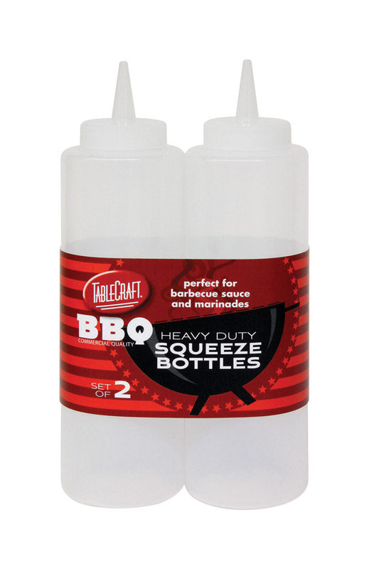 TABLECRAFT - TableCraft BBQ Clear Polyethylene Squeeze Bottles 12 oz