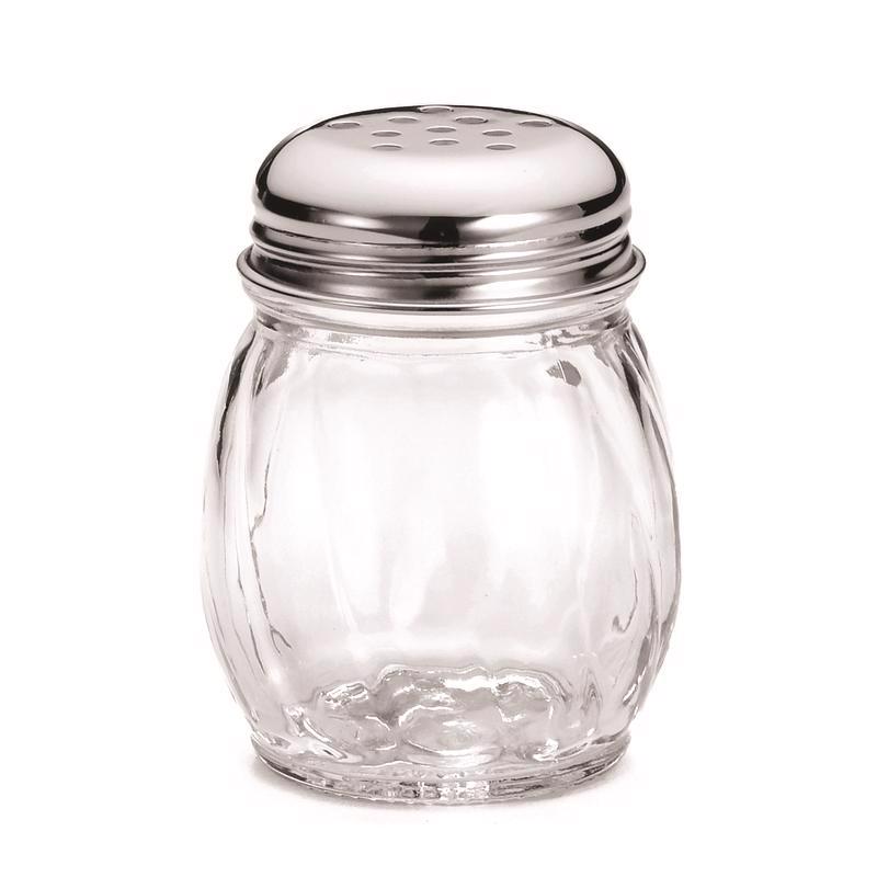 TABLECRAFT - TableCraft Clear Glass/Steel Cheese/Spice Shaker 6 oz - Case of 12