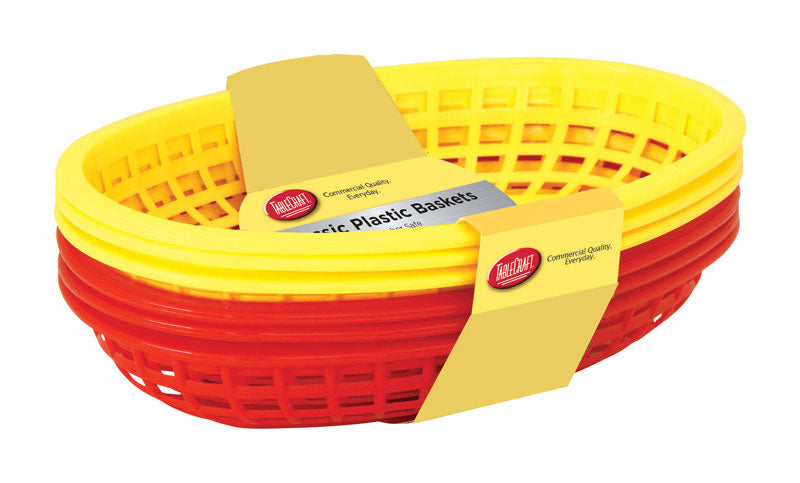 TABLECRAFT - TableCraft Red/Yellow Plastic Food Baskets