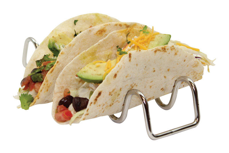 TABLECRAFT - TableCraft Taco Taxi Silver Stainless Steel Taco Holder [TRW34]