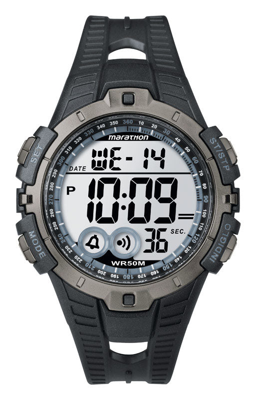 TIMEX - Timex Marathon Mens Round Black Digital Sports Watch Resin Water Resistant