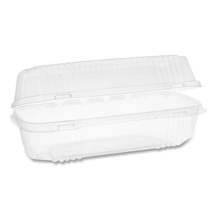 Pactiv Evergreen - ClearView SmartLock Hinged Lid Container, Hoagie Container, 27 oz, 9.25 x 4.5 x 3, Clear, Plastic, 250/Carton