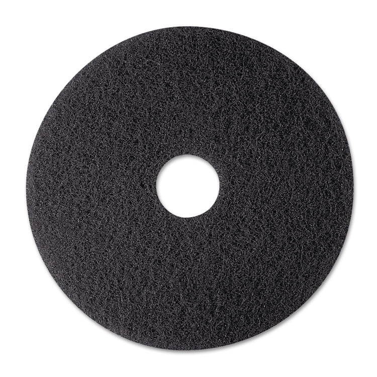 3M - Low-Speed Stripper Floor Pad 7200, 12" Diameter, Black, 5/Carton