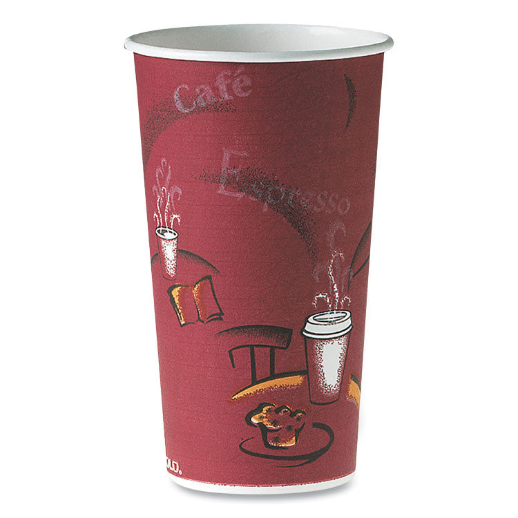 Dart - Polycoated Hot Paper Cups, 20 oz, Bistro Design, 600/Carton