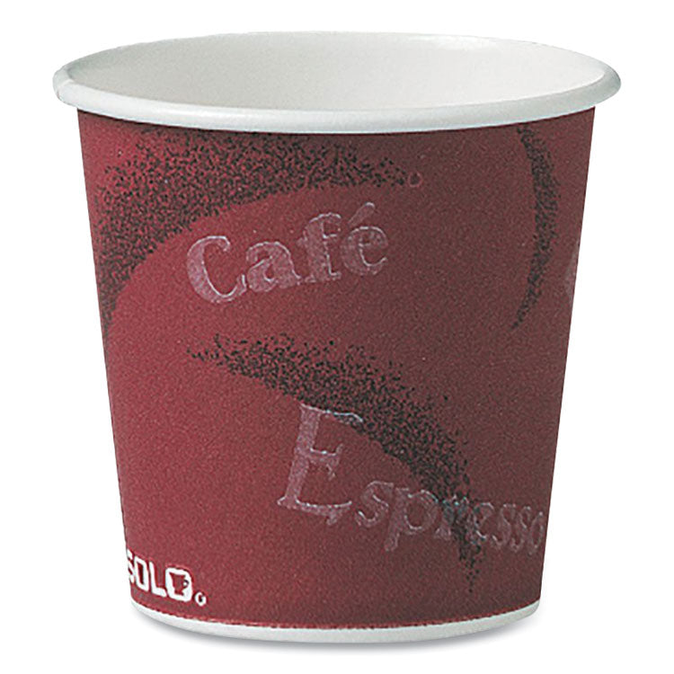 Dart - Polycoated Hot Paper Cups, 4 oz, Bistro Design, 50/Pack, 20 Pack/Carton