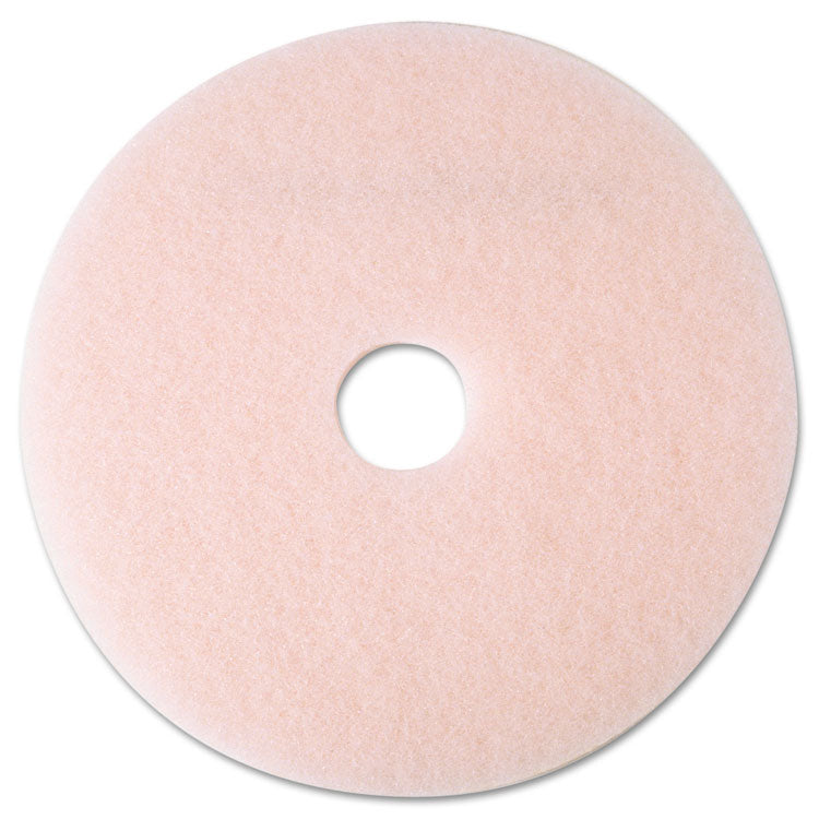 3M - Ultra High-Speed Eraser Floor Burnishing Pad 3600, 19" Diameter, Pink, 5/Carton