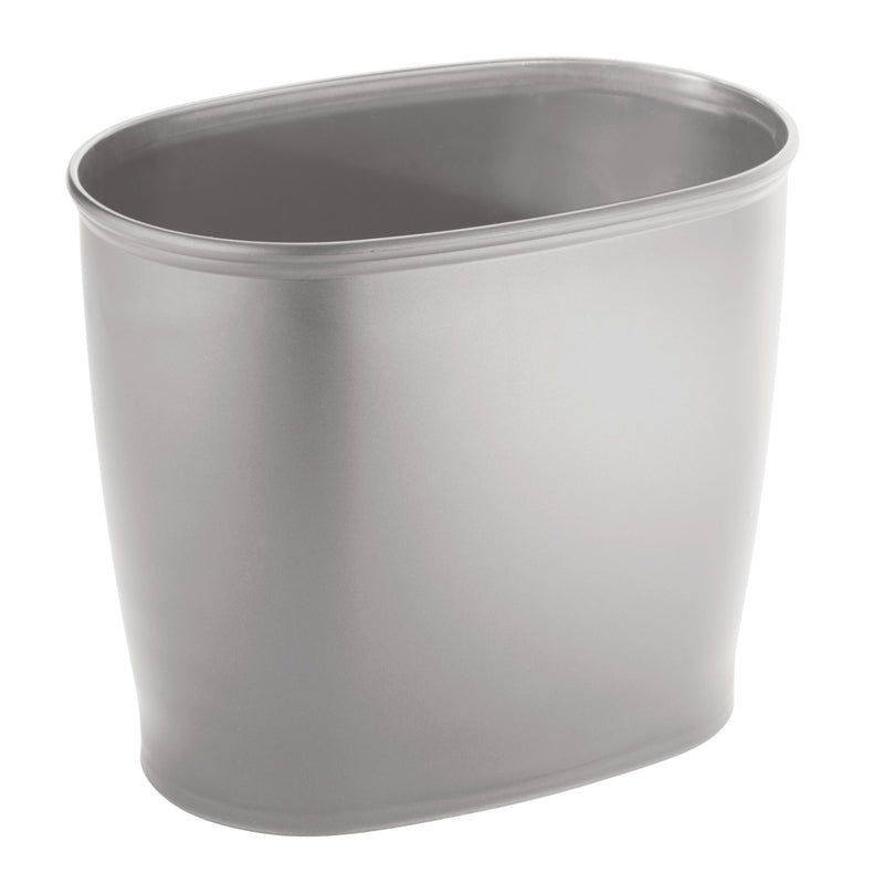 IDESIGN - iDesign Kent Silver Plastic Oval Wastebasket