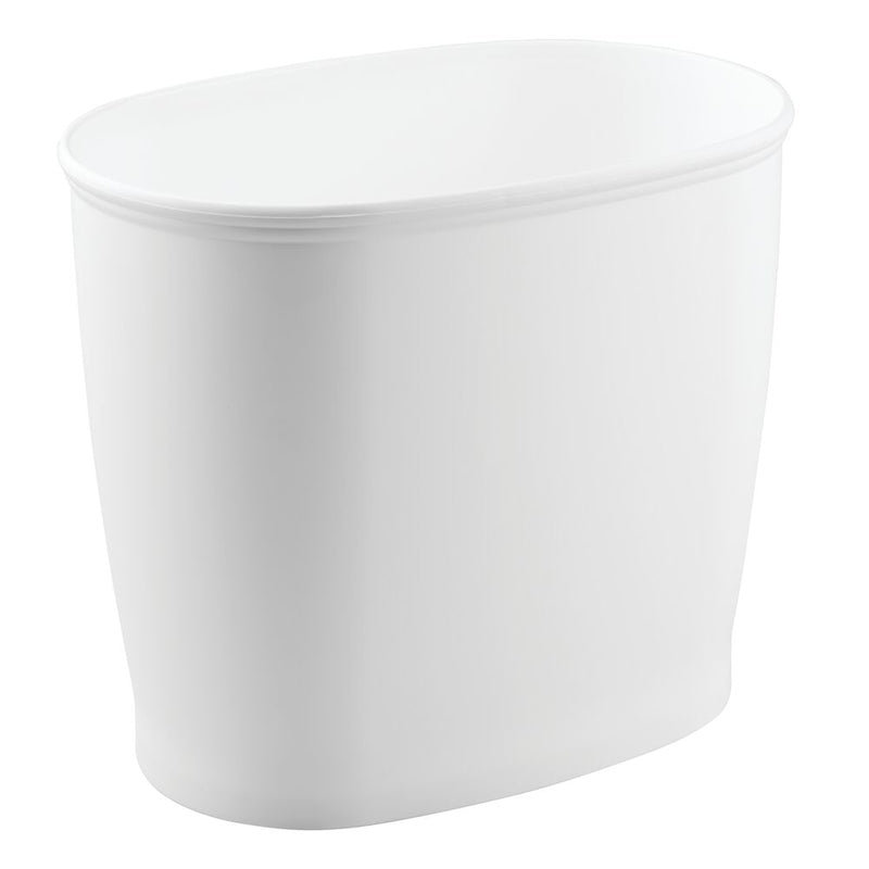 IDESIGN - iDesign Kent White Plastic Oval Wastebasket