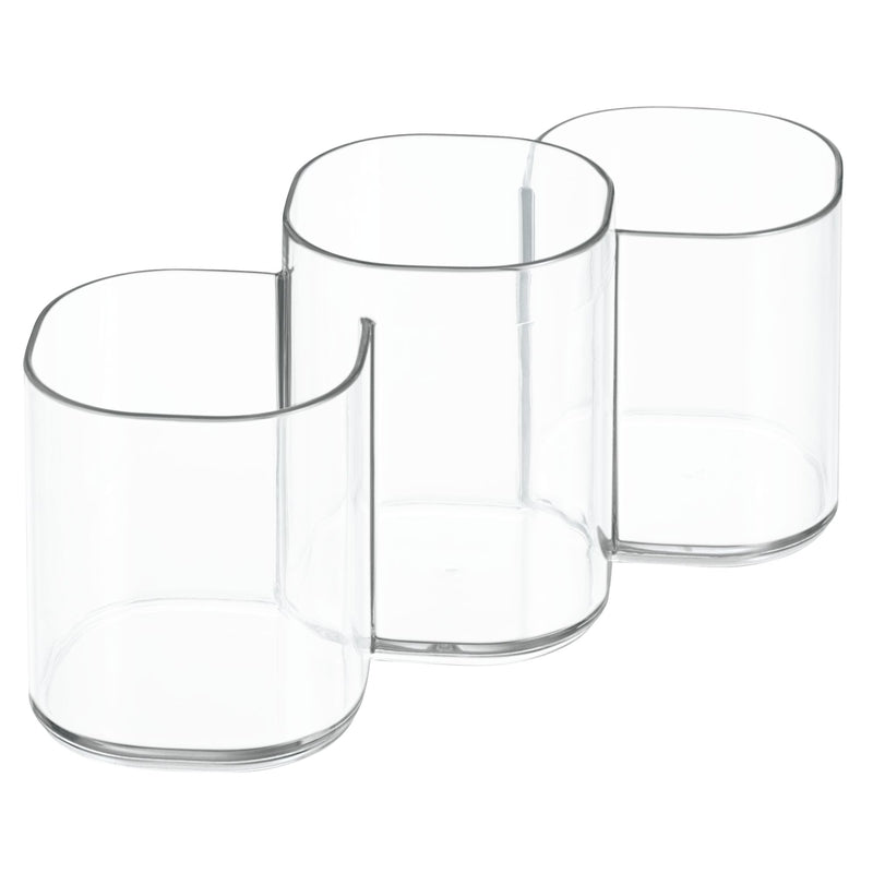 IDESIGN - iDesign Clarity Cosmetic Trio Clear Plastic Utensil Holder