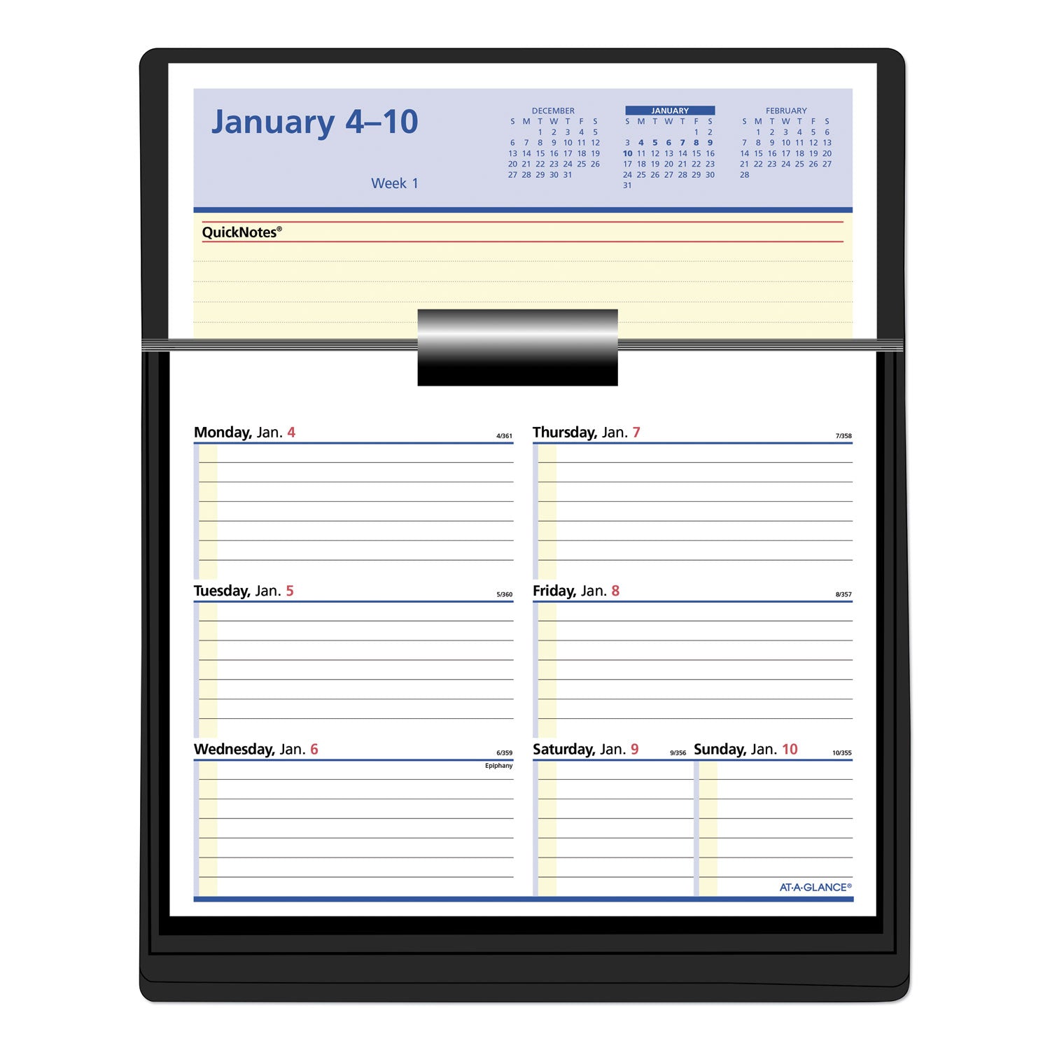 Flip-A-Week Desk Calendar Refill with QuickNotes, 7 x 6, White Sheets, 12-Month (Jan to Dec): 2026