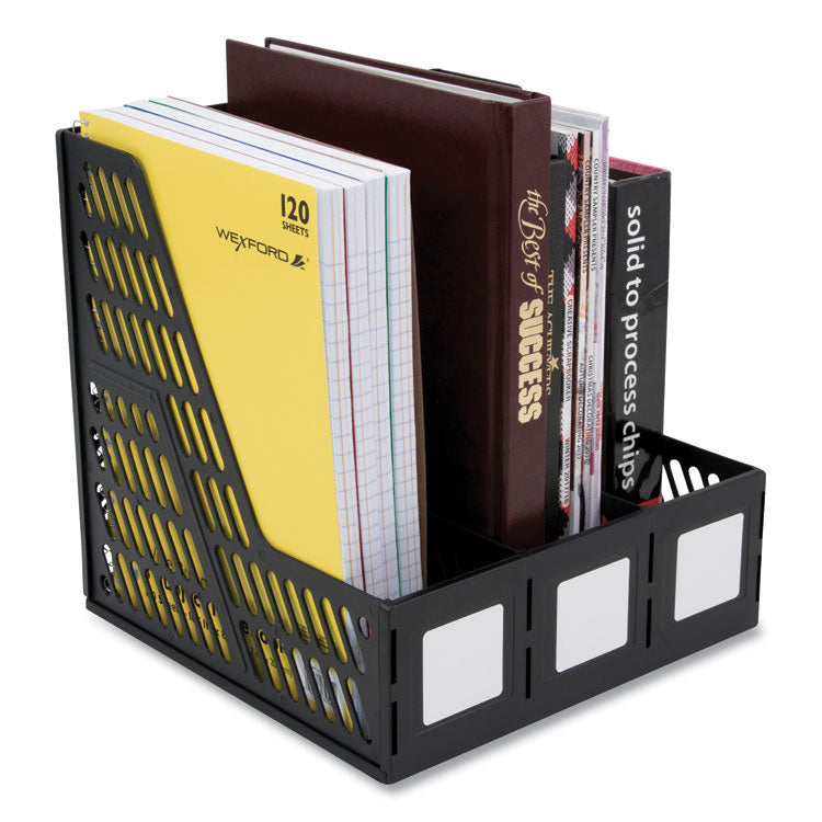 Advantus - Literature File, Three Slots, 10 x 10 x 10.25, Black