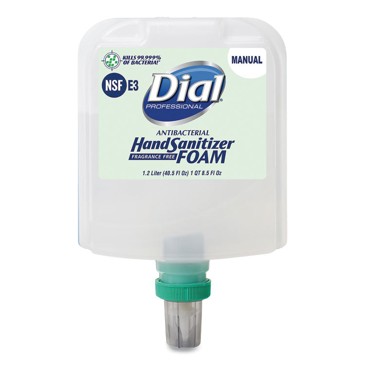 Dial Professional - Antibacterial Foaming Hand Sanitizer Refill for Dial 1700 Dispenser, 1.2 L Refill, Fragrance-Free, 3/Carton (7595127)