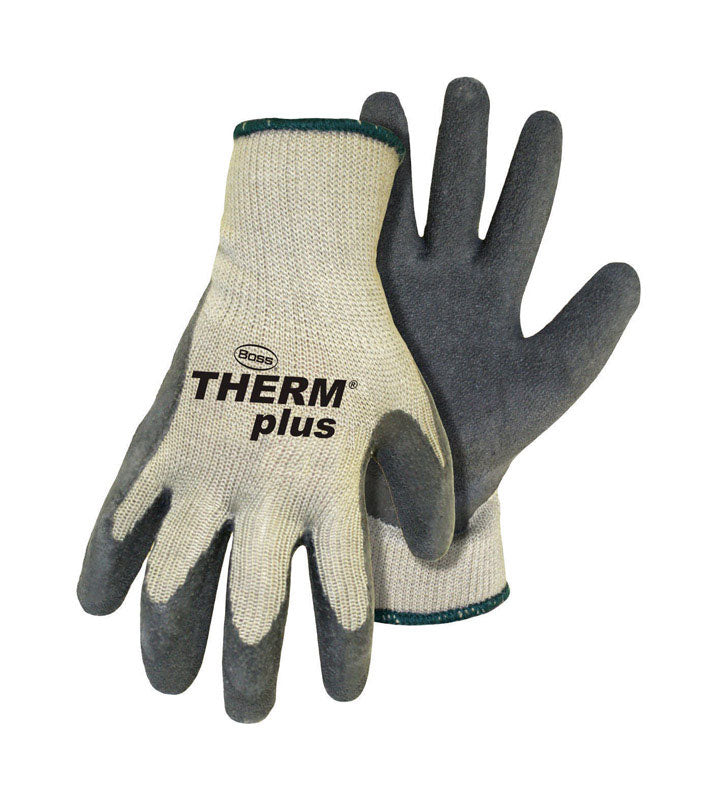 BOSS - Boss Therm Plus Men's Indoor/Outdoor String Knit Work Gloves Gray/White M 1 pair