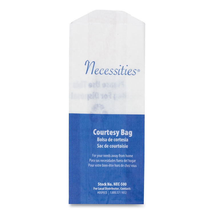 HOSPECO - Feminine Hygiene Convenience Disposal Bag, 3" x 7.75", White, 500/Carton