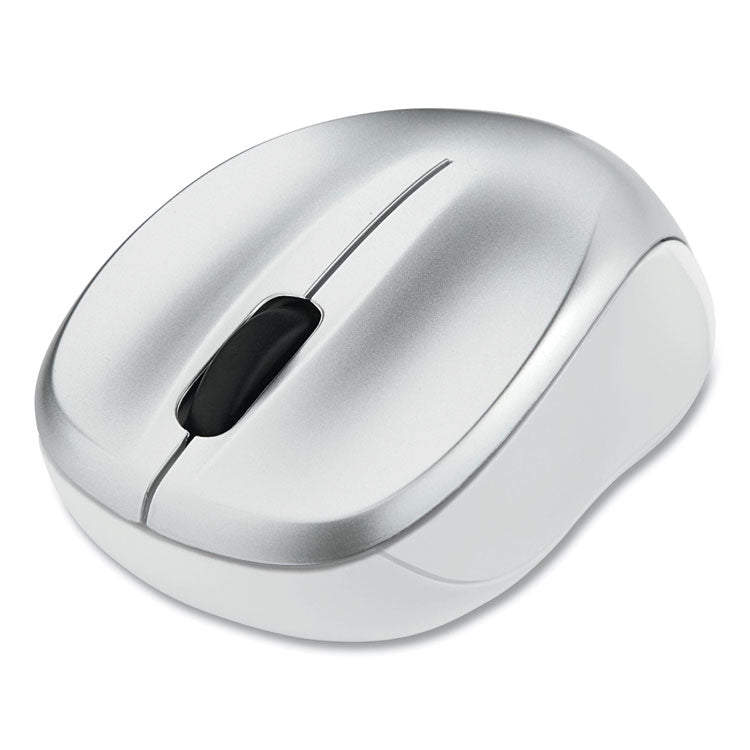 Verbatim - Silent Wireless Blue LED Mouse, 2.4 GHz Frequency/32.8 ft Wireless Range, Left/Right Hand Use, Silver