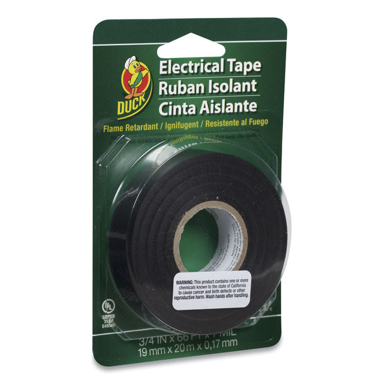 Duck - Pro Electrical Tape, 1" Core, 0.75" x 66 ft, Black