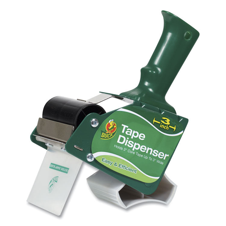 Duck - Extra-Wide Packaging Tape Dispenser, 3" Core, For Rolls Up to 3" x 54.6 yds, Green