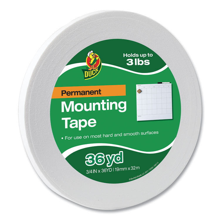 Duck - Double-Stick Foam Mounting Tape, Permanent, Holds Up to 2 lbs, 0.75" x 36 yds