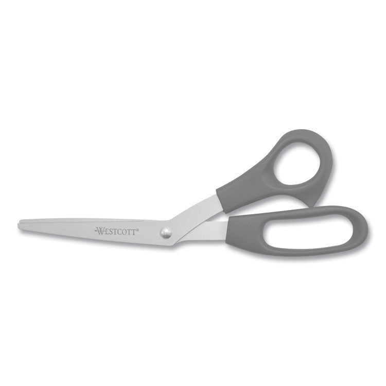 Westcott - Value Line Stainless Steel Shears, 8" Long, 3.5" Cut Length, Black Offset Handles, 3/Pack