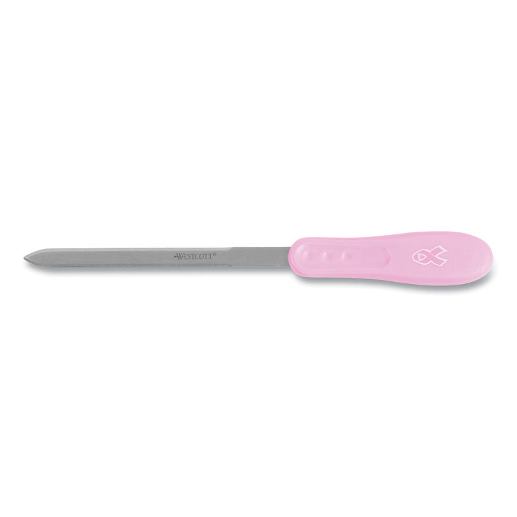 Westcott - Pink Ribbon Stainless Steel Letter Opener, 9", Pink