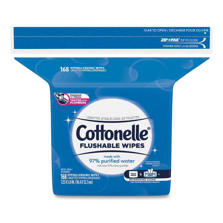 Cottonelle - Fresh Care Flushable Cleansing Cloths, 5 x 7.25, White, 168/Pack, 8 Packs/Carton
