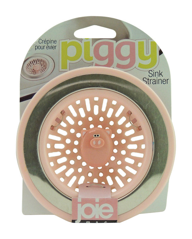 JOIE - Joie Piggy Pink/Silver Plastic/Stainless Steel Sink Strainer