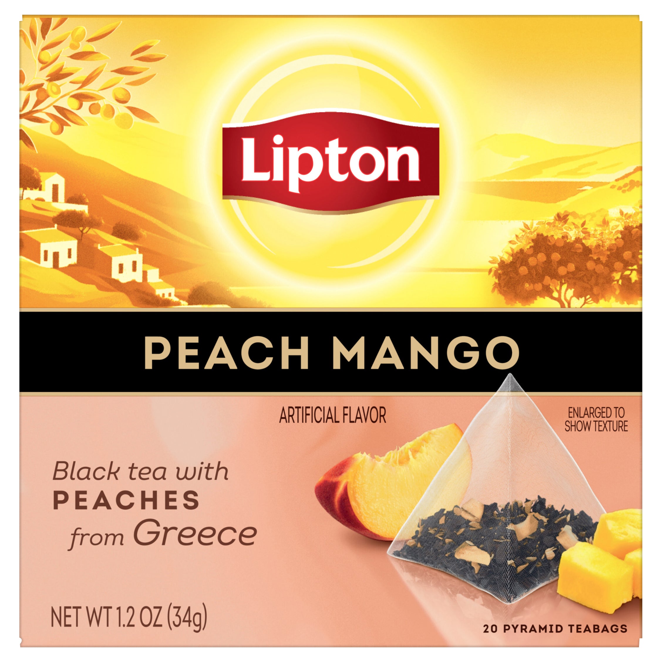 Lipton Peach Mango Black Tea 4 20ct - Case of 4