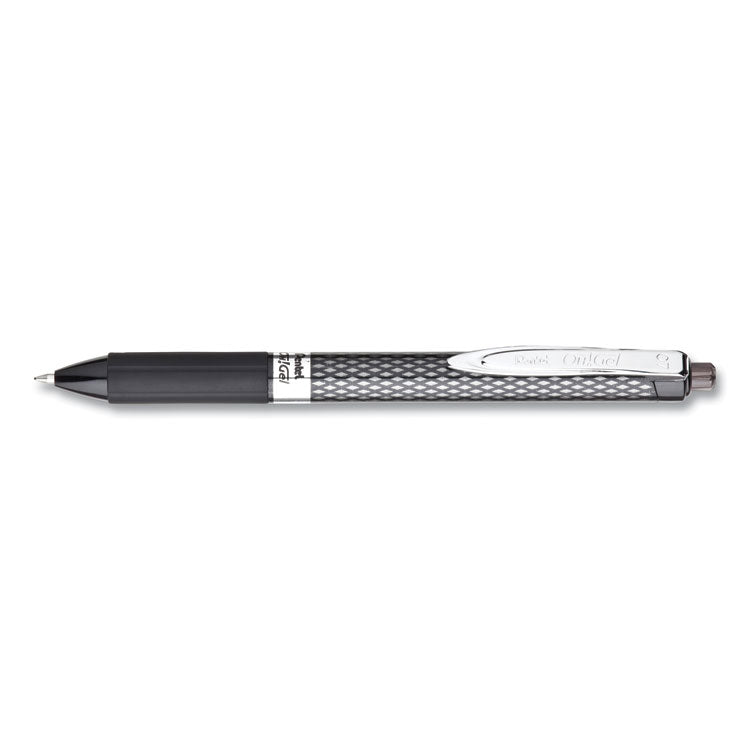 Pentel - Oh! Gel Pen, Retractable, Medium 0.7 mm, Black Ink, Black Barrel, Dozen
