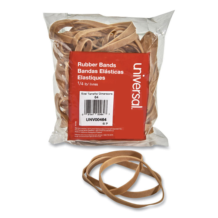 Universal - Rubber Bands, Size 64, 0.04" Gauge, Beige, 4 oz Box, 80/Pack