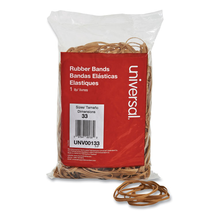 Universal - Rubber Bands, Size 33, 0.04" Gauge, Beige, 1 lb Box, 640/Pack