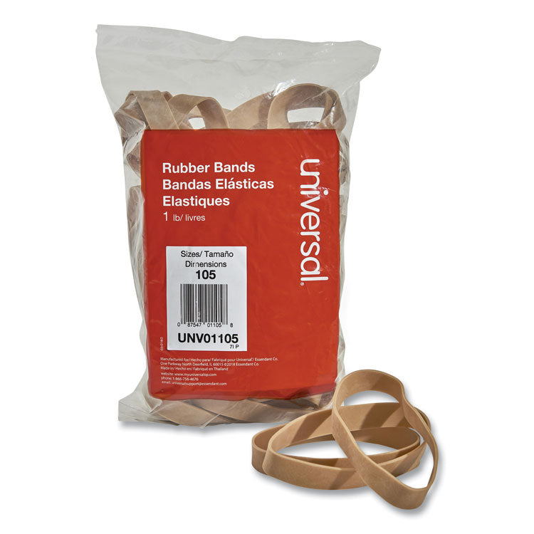 Universal - Rubber Bands, Size 105, 0.06" Gauge, Beige, 1 lb Box, 55/Pack