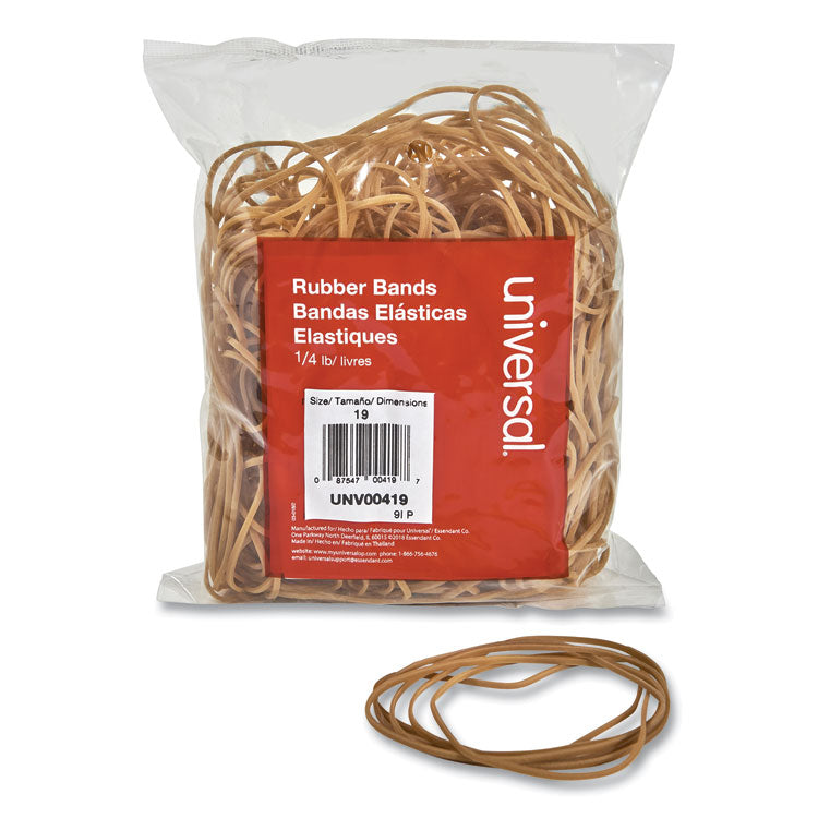 Universal - Rubber Bands, Size 19, 0.04" Gauge, Beige, 4 oz Box, 310/Pack