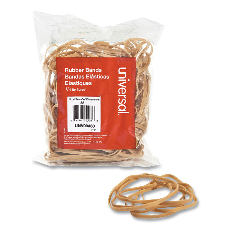 Universal - Rubber Bands, Size 33, 0.04" Gauge, Beige, 4 oz Box, 160/Pack