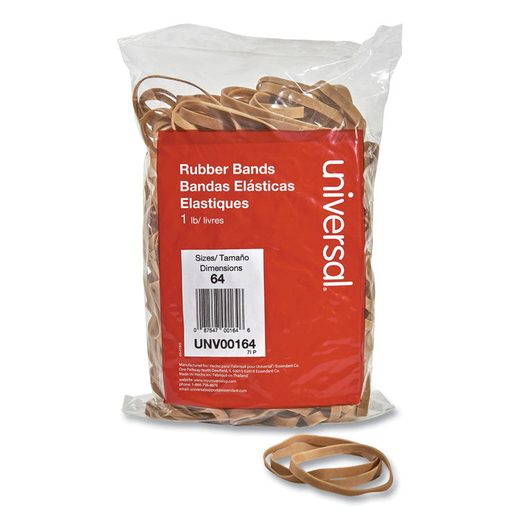 Universal - Rubber Bands, Size 64, 0.04" Gauge, Beige, 1 lb Bag, 320/Pack