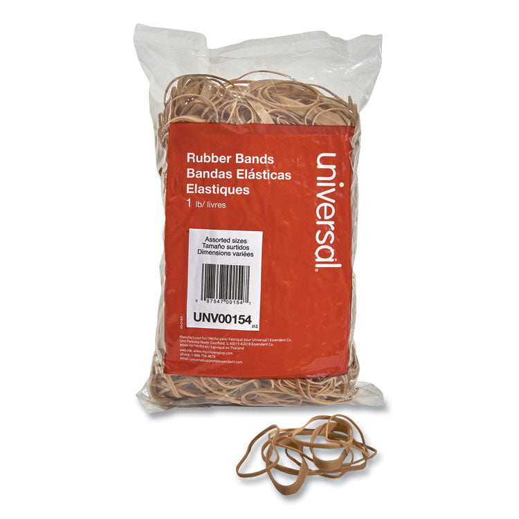 Universal - Rubber Bands, Size 54 (Assorted), Assorted Gauges, Beige, 1 lb Box