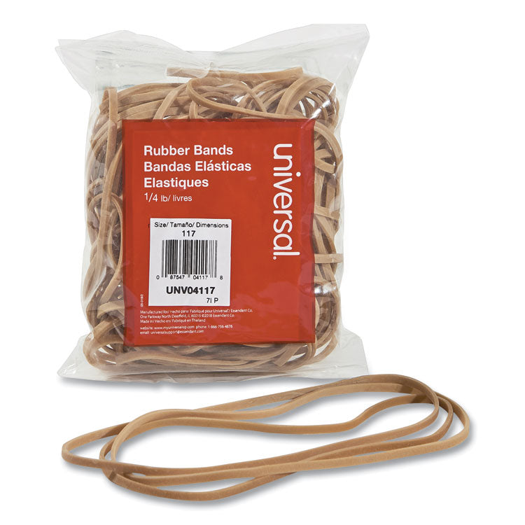 Universal - Rubber Bands, Size 117, 0.06" Gauge, Beige, 4 oz Box, 50/Pack